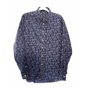 Robert Graham Shirt Mens Large‎ 100% Cotton Long Sleeve Button Up Flip Cuff EUC